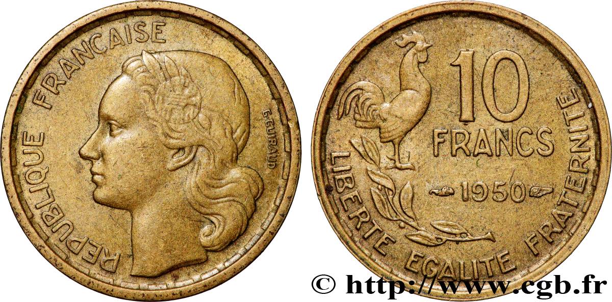 10 francs Guiraud 1950  F.363/2 fVZ 