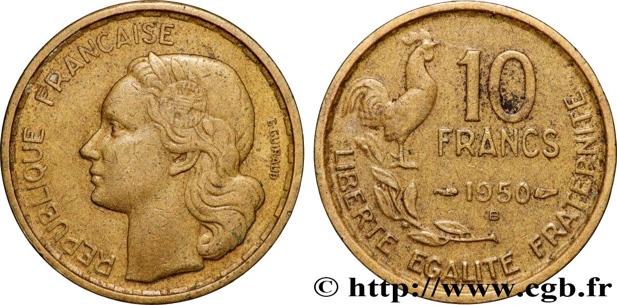 10 francs Guiraud 1950 Beaumont-Le-Roger F.363/3 TTB 