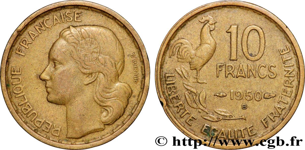 10 francs Guiraud 1950 Beaumont-Le-Roger F.363/3 XF 