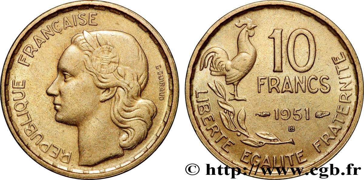 10 francs Guiraud 1951 Beaumont-Le-Roger F.363/5 AU 