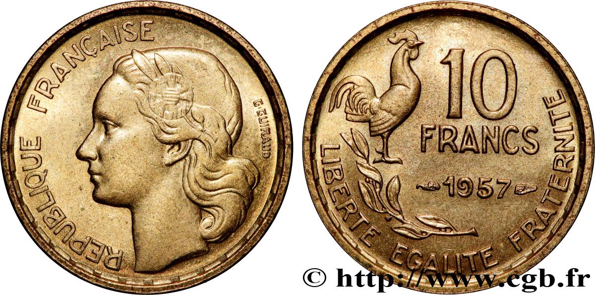 10 francs Guiraud 1957  F.363/13 SUP 