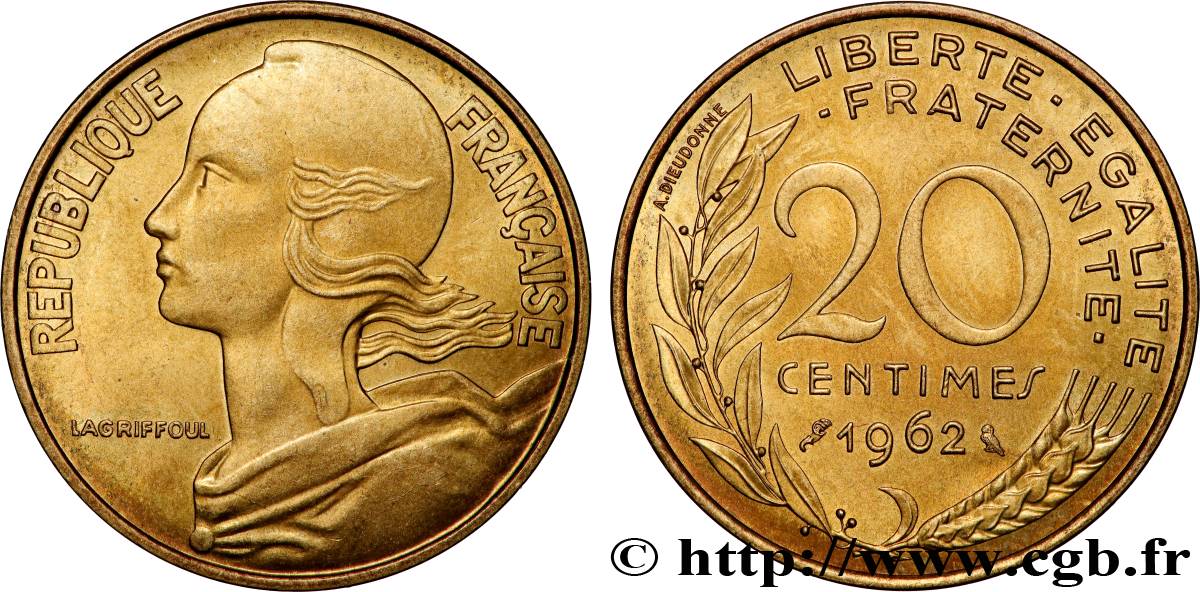 20 centimes Marianne 1962 Paris F.156/2 SUP 