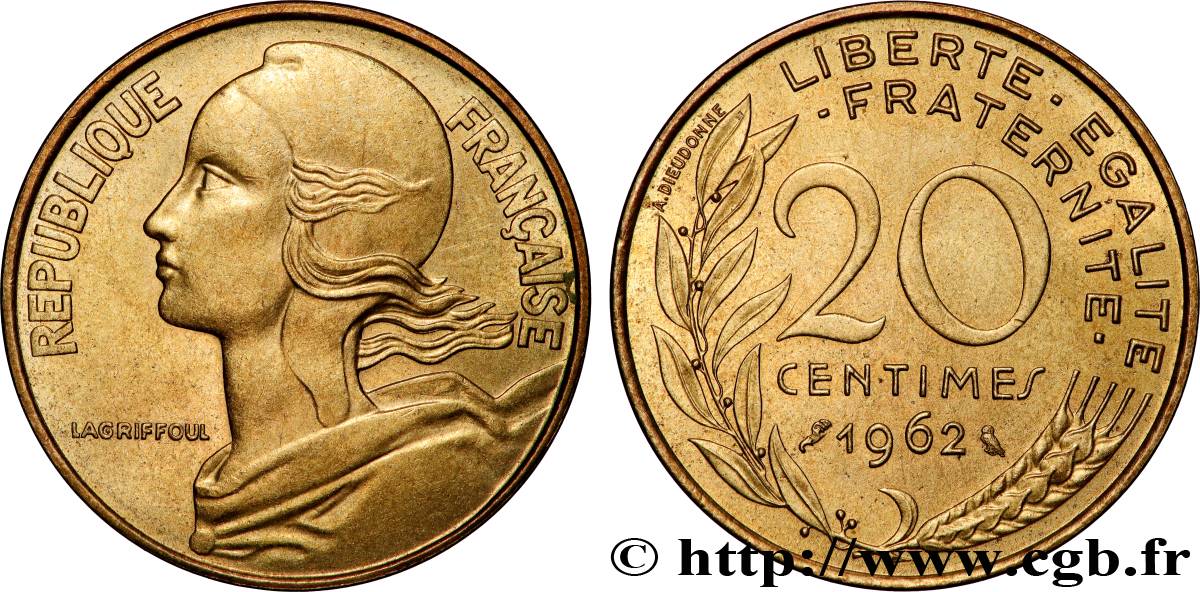20 centimes Marianne 1962 Paris F.156/2 MS 
