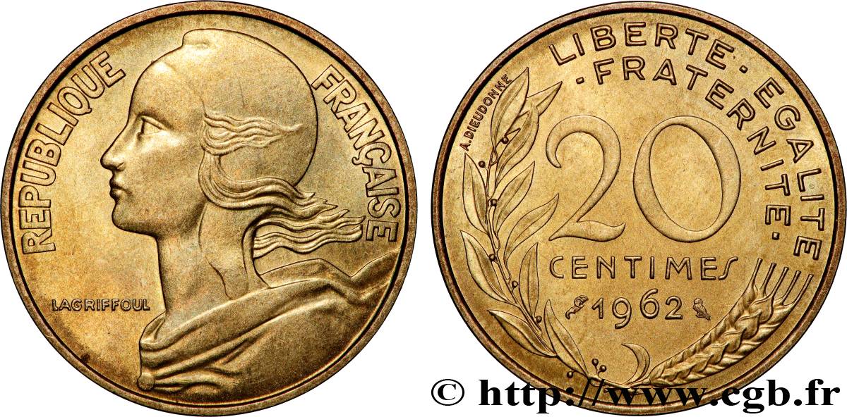 20 centimes Marianne 1962 Paris F.156/2 MS 