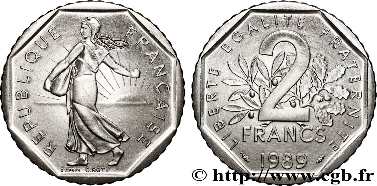 2 francs Semeuse, nickel 1989 Pessac F.272/13 ST 