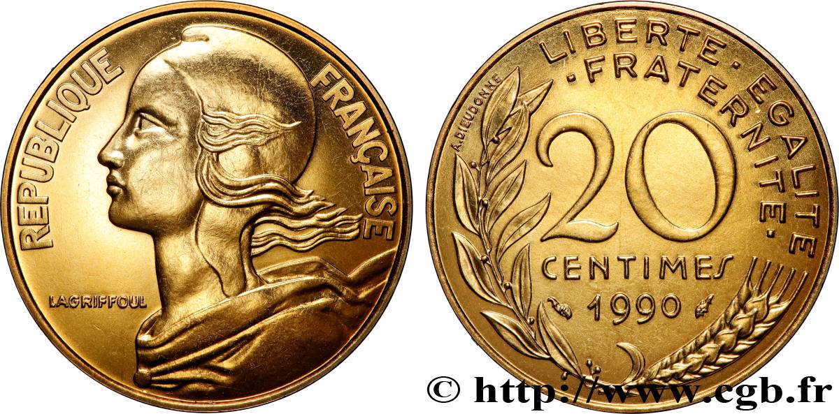 20 centimes Marianne 1990 Pessac F.156/30 MS 