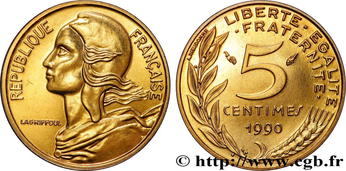 5 centimes Marianne 1990 Pessac F.125/26 MS 