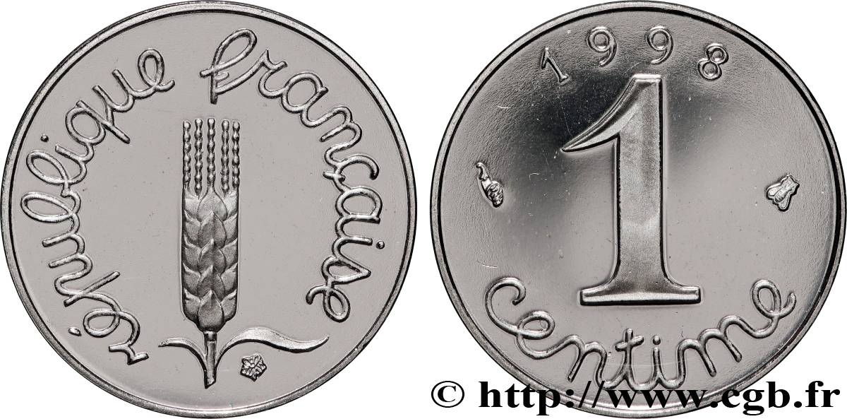 1 centime Épi, BE (Belle Épreuve) 1998 Pessac F.106/58 var. ST 