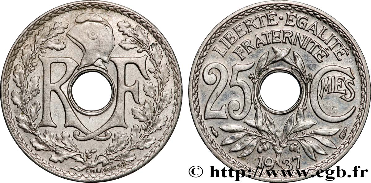 25 centimes Lindauer 1937  F.171/20 AU 