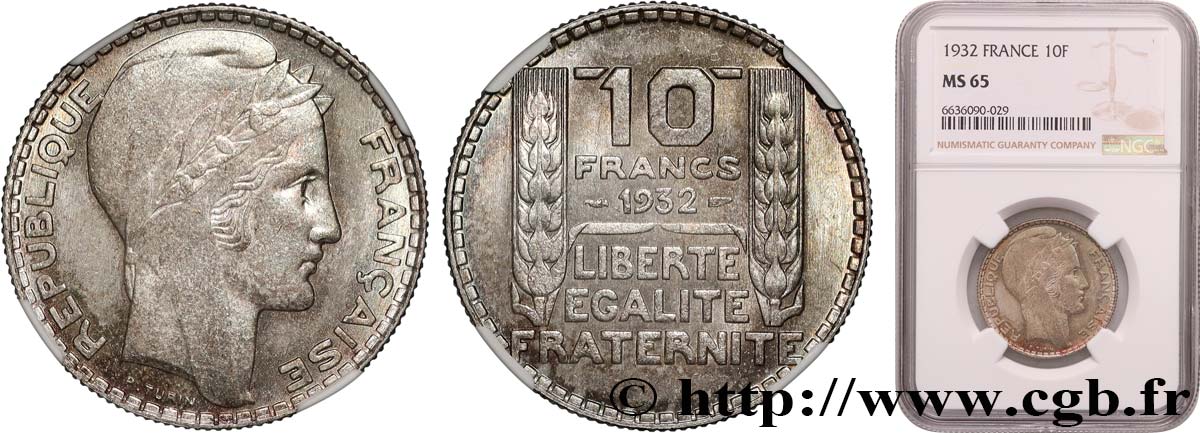 10 francs Turin 1932  F.360/5 FDC65 NGC