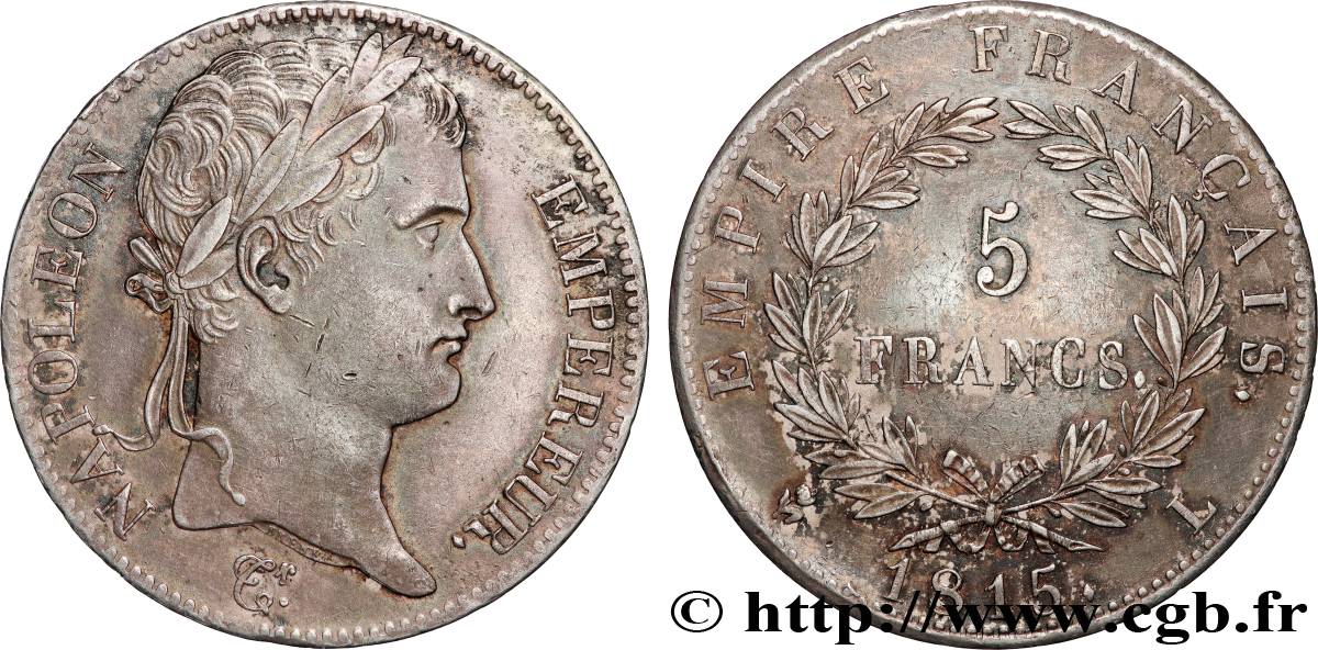 5 francs Napoléon Empereur, Cent-Jours 1815 Bayonne F.307A/5 MBC+ 