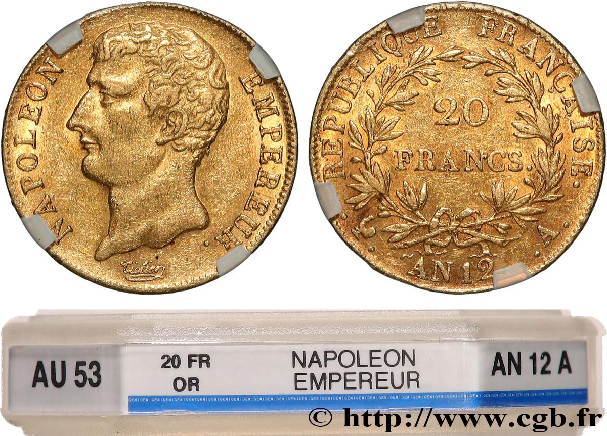 20 francs or Napoléon Empereur, buste intermédiaire 1804 Paris F.511/1 TTB53 GENI