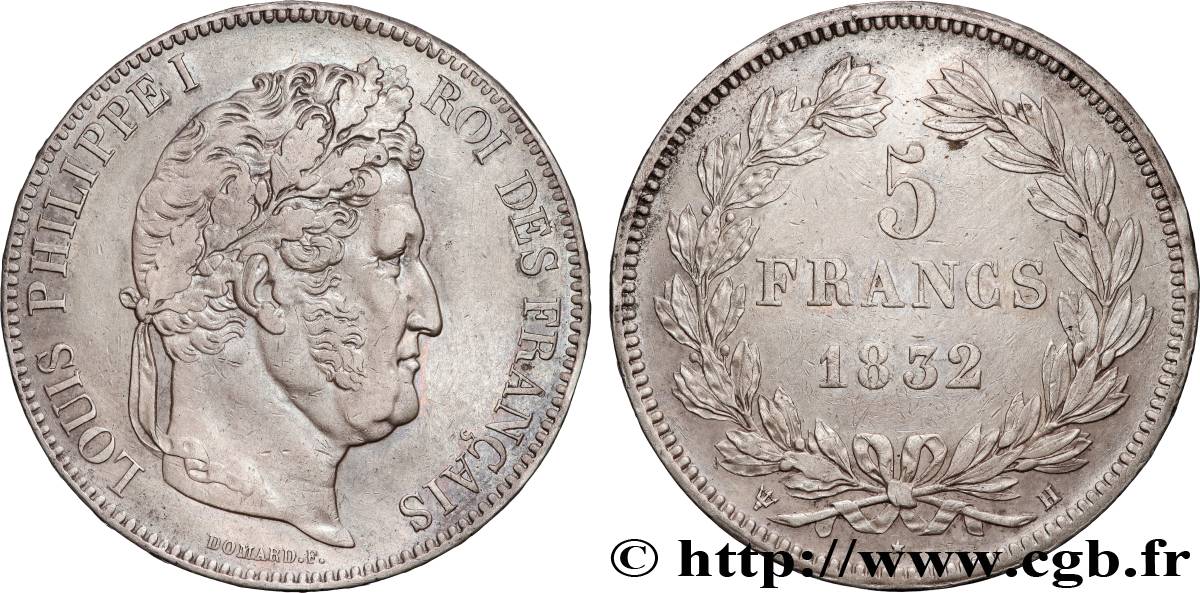 5 francs IIe type Domard 1832 La Rochelle F.324/5 AU 