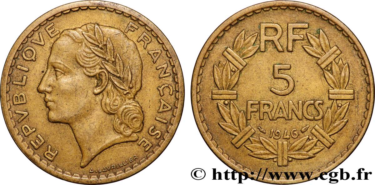 5 francs Lavrillier, bronze-aluminium 1946  F.337/7 TTB+ 