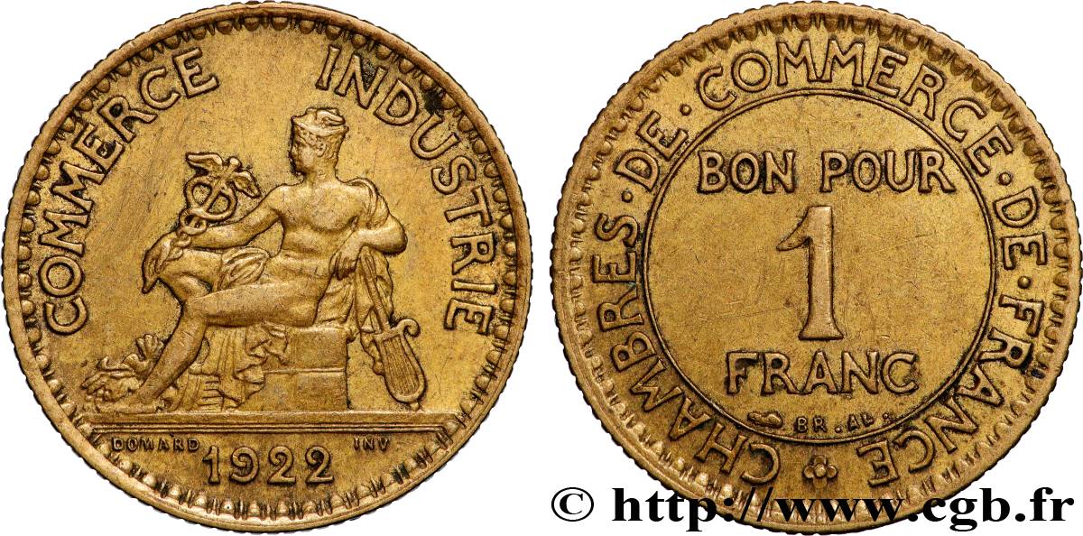 1 franc Chambres de Commerce 1922 Paris F.218/4 AU 