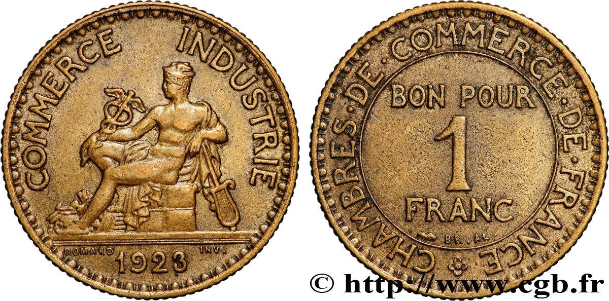 1 franc Chambres de Commerce 1923 Paris F.218/5 AU 