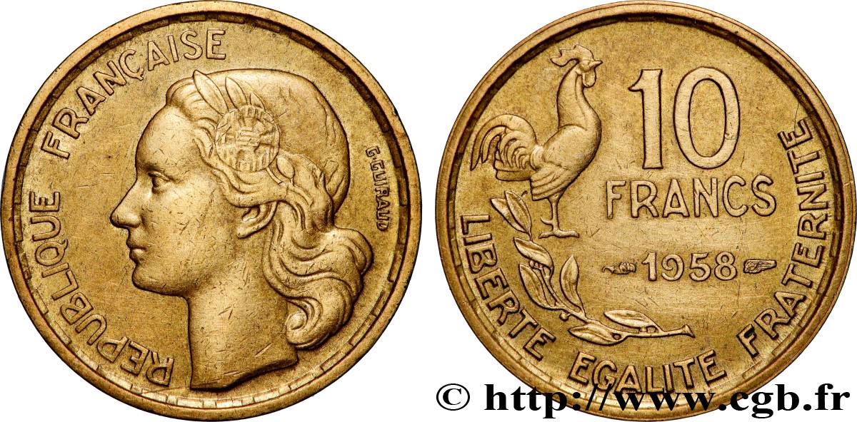 10 francs Guiraud 1958  F.363/14 q.SPL 
