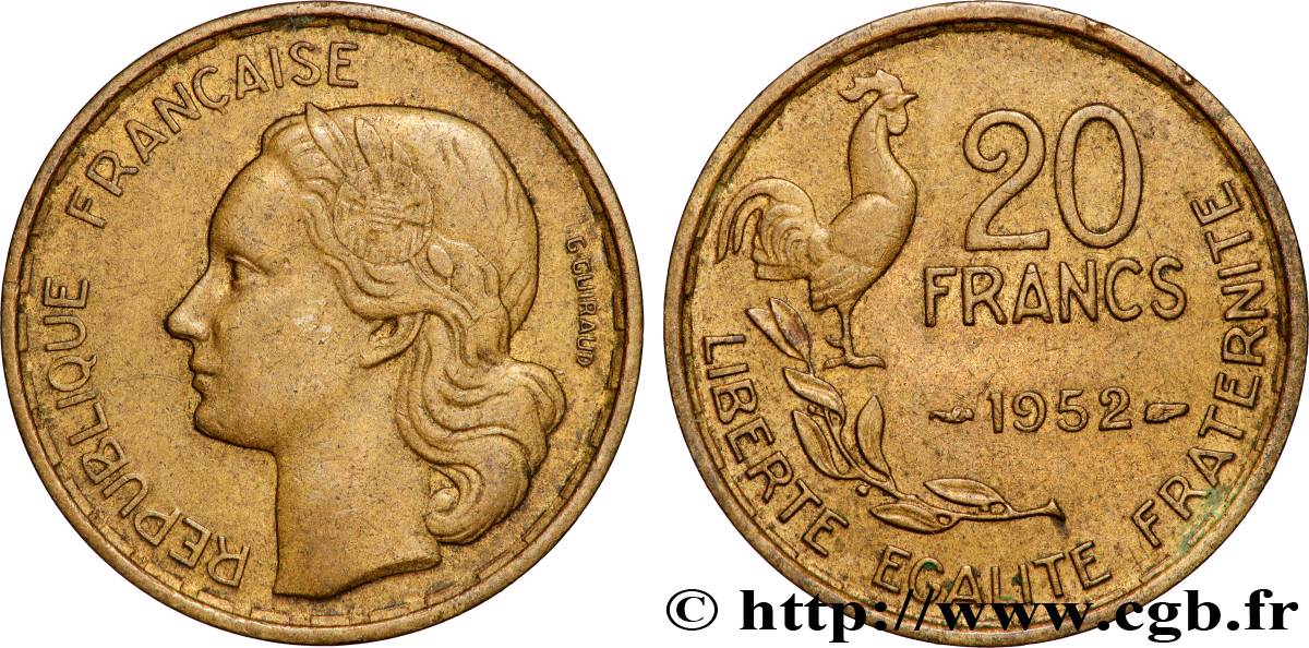 20 francs G. Guiraud 1952  F.402/9 SPL 