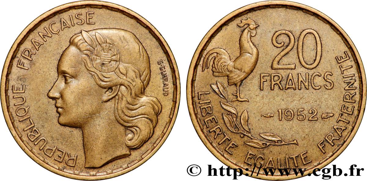 20 francs G. Guiraud 1952  F.402/9 SUP 