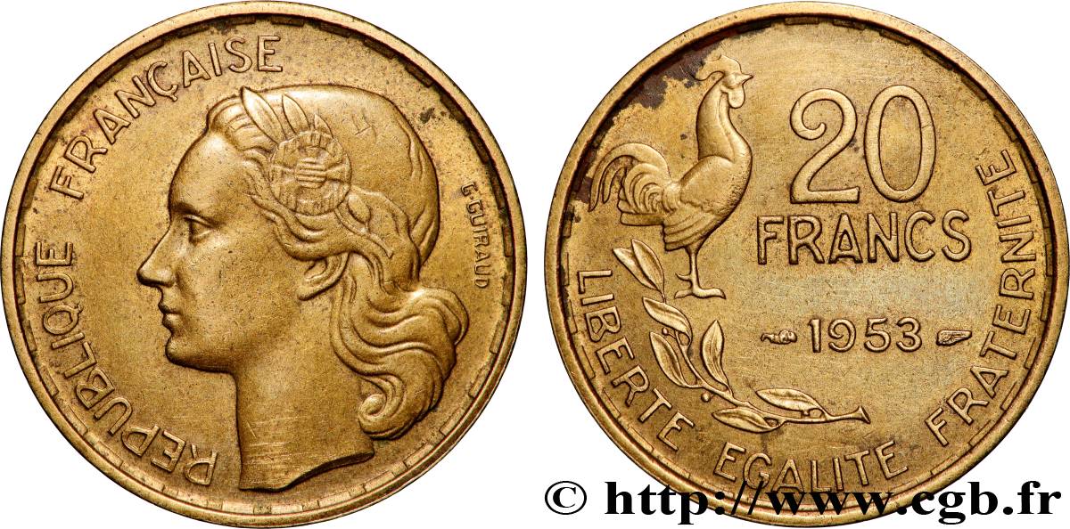 20 francs G. Guiraud 1953  F.402/11 fVZ 