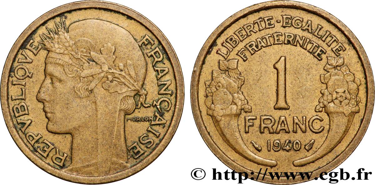 1 franc Morlon 1940 Paris F.219/11 SUP+ 