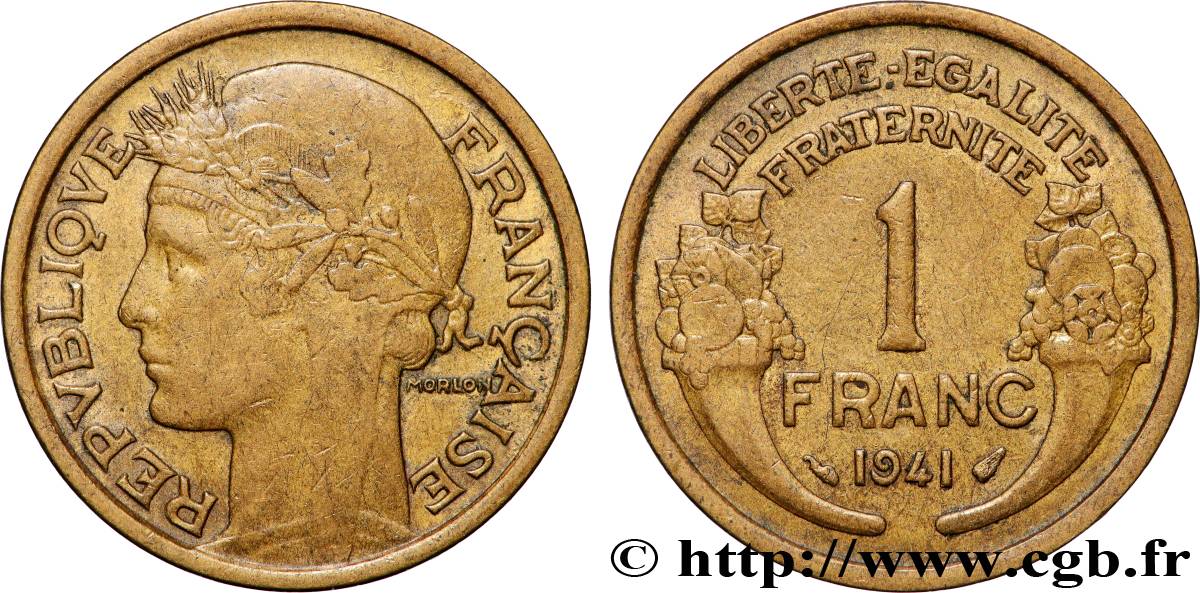 1 franc Morlon 1941 Paris F.219/12 SUP+ 
