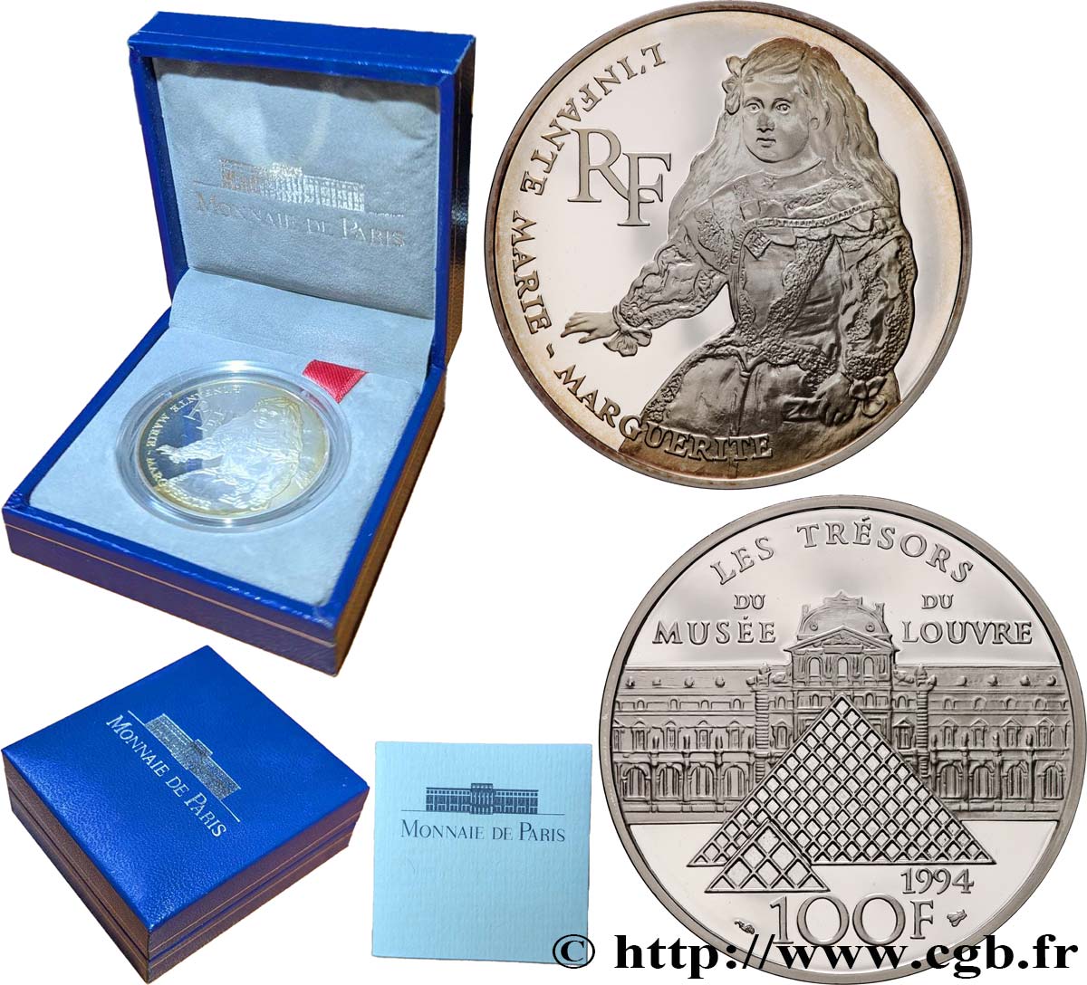 Belle Epreuve Argent 100 francs - Infante Marie-Marguerite 1994  F.1626 5 MS65 