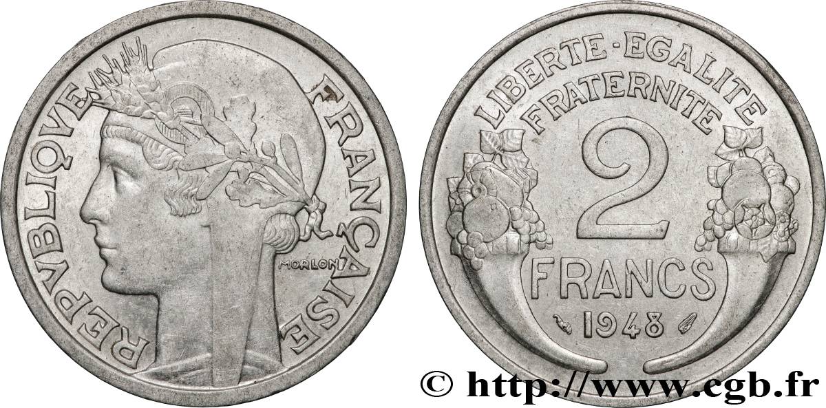 2 francs Morlon, aluminium 1948  F.269/12 fVZ 