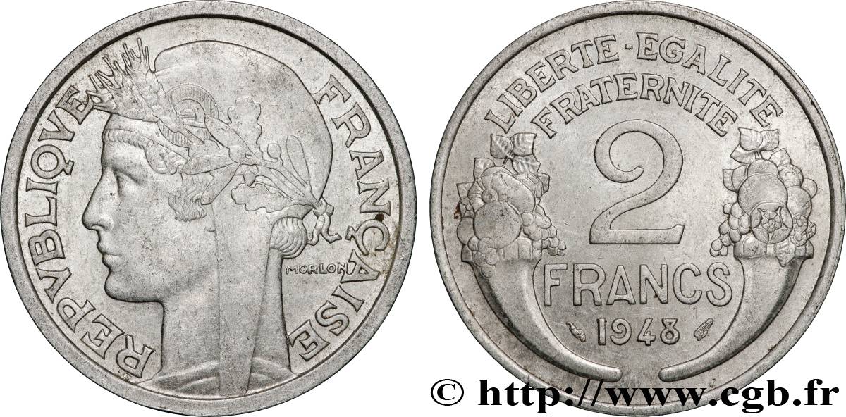 2 francs Morlon, aluminium 1948  F.269/12 TTB+ 