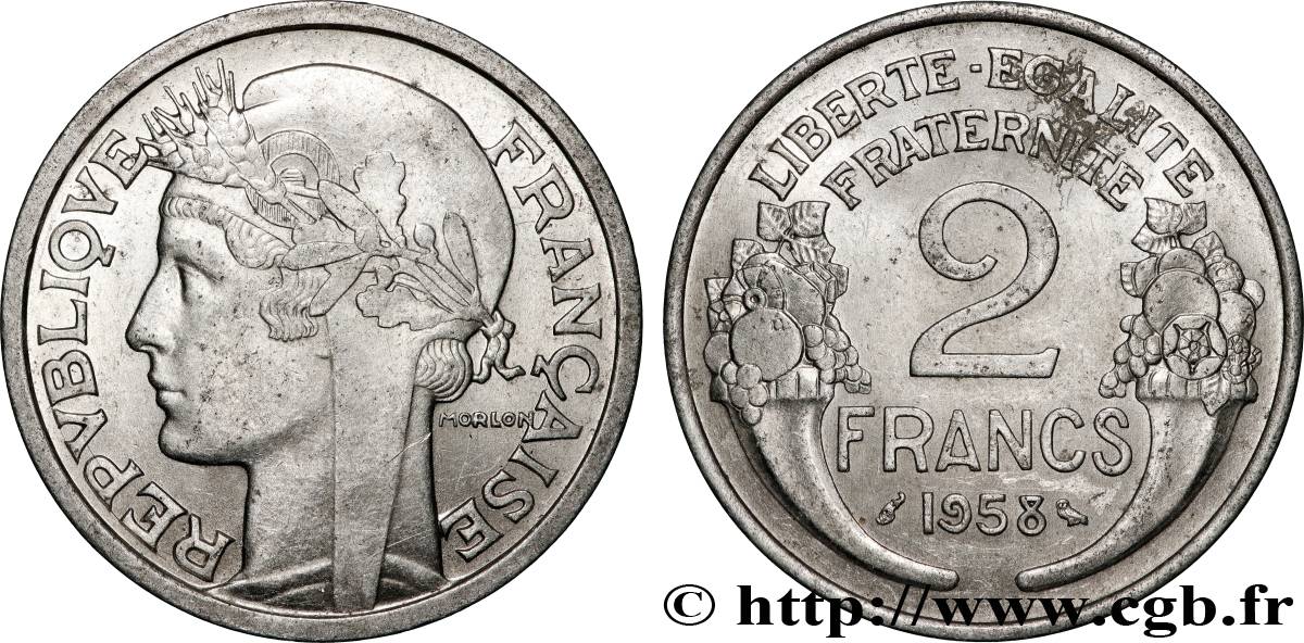 2 francs Morlon, aluminium 1958  F.269/18 SPL+ 