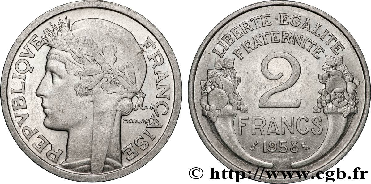 2 francs Morlon, aluminium 1958  F.269/18 SUP+ 