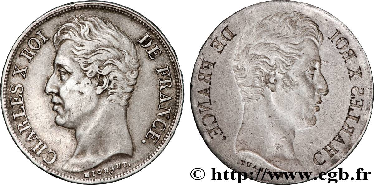 2 francs Charles X, Frappe Incuse n.d. s.l. F.258/- TTB 