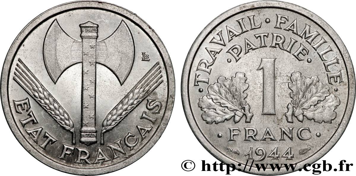 1 franc Francisque, légère 1944  F.223/5 AU 