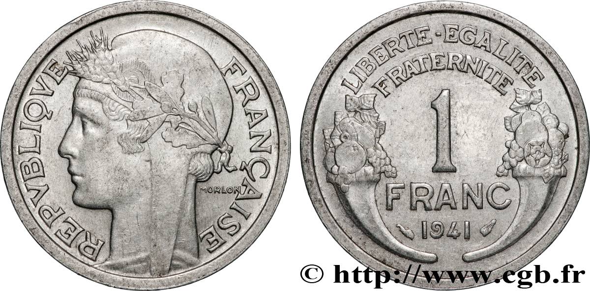 1 franc Morlon, lourde 1941 Paris F.220/2 fVZ 