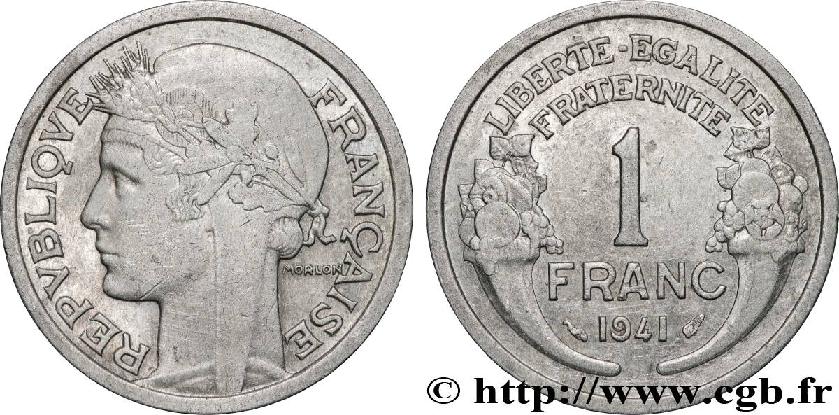 1 franc Morlon, lourde 1941 Paris F.220/2 fVZ 
