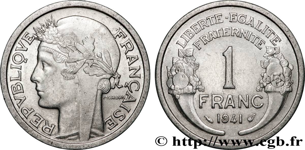 1 franc Morlon, lourde 1941 Paris F.220/2 SUP 