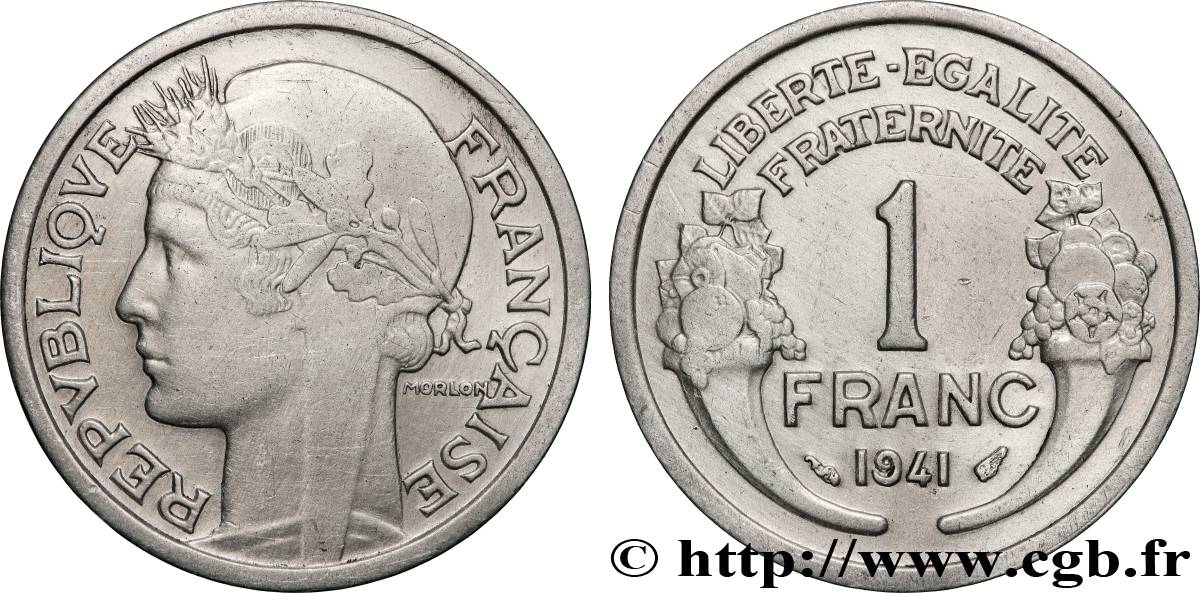 1 franc Morlon, lourde 1941 Paris F.220/2 AU 