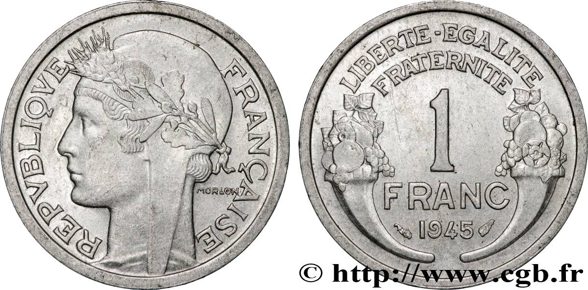 1 franc Morlon, légère 1945  F.221/6 AU 
