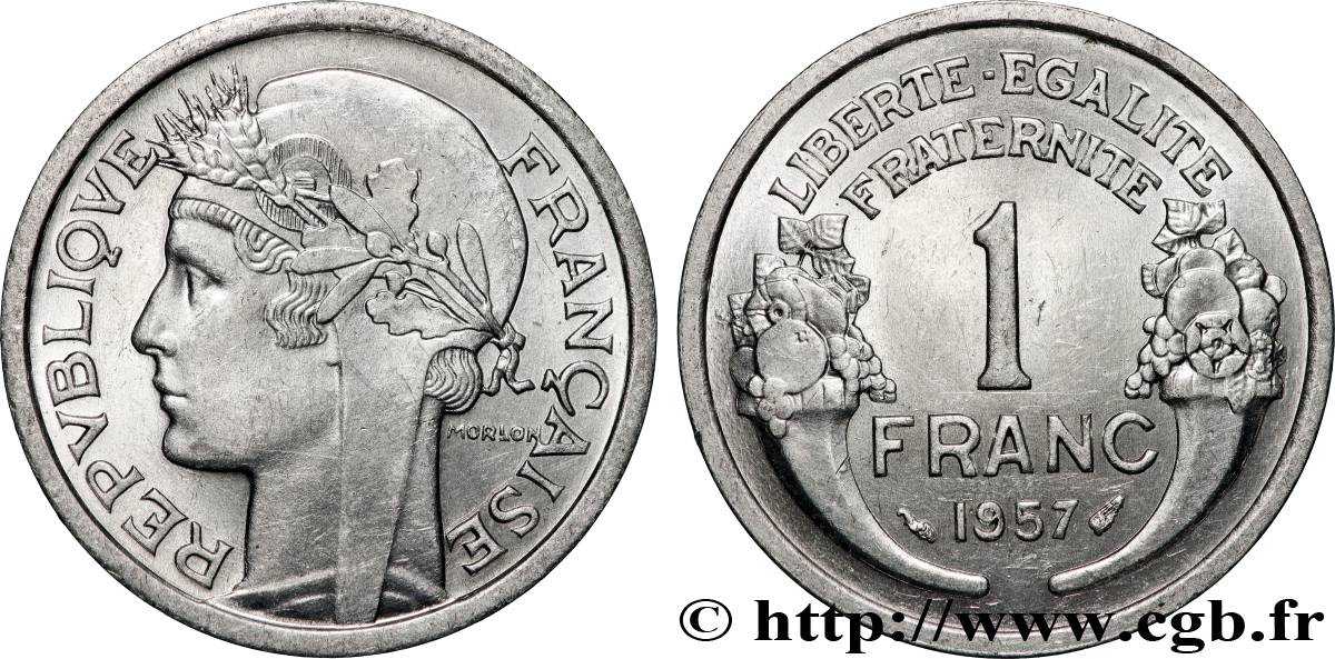 1 franc Morlon, légère 1957  F.221/19 SUP+ 