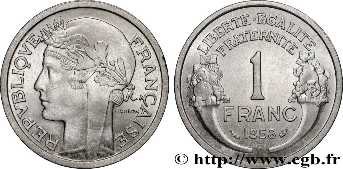 1 franc Morlon, légère 1958  F.221/21 VZ+ 