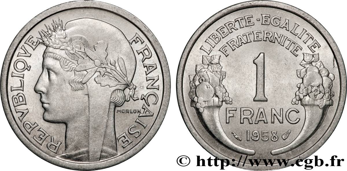 1 franc Morlon, légère 1958  F.221/21 VZ+ 