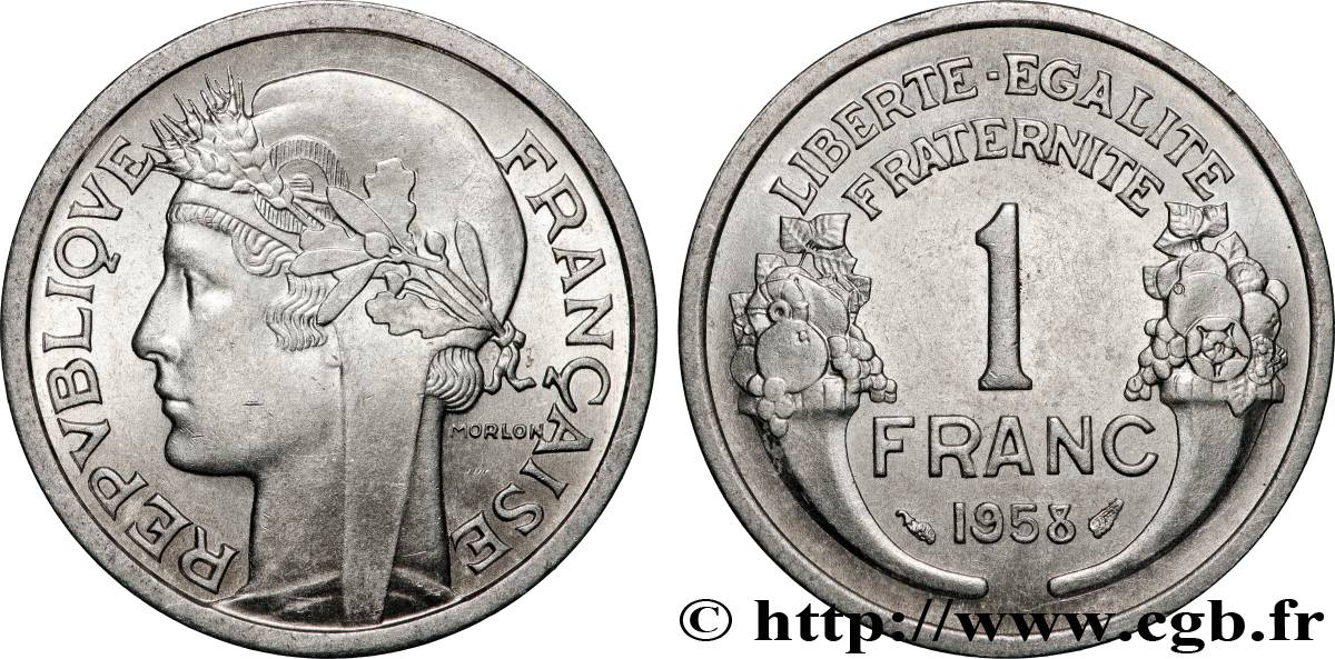 1 franc Morlon, légère 1958  F.221/21 VZ+ 