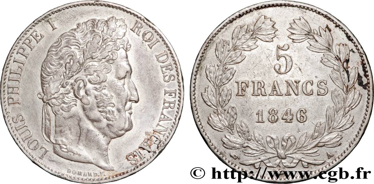 5 francs IIIe type Domard 1846 Paris F.325/10 TTB 