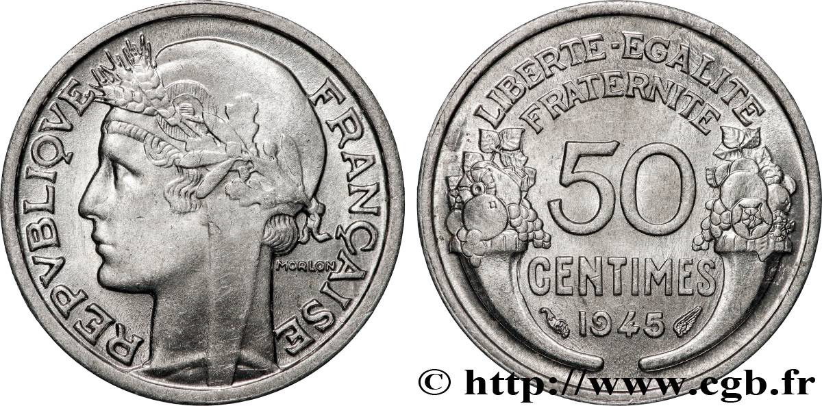 50 centimes Morlon, légère 1945  F.194/5 fST63 