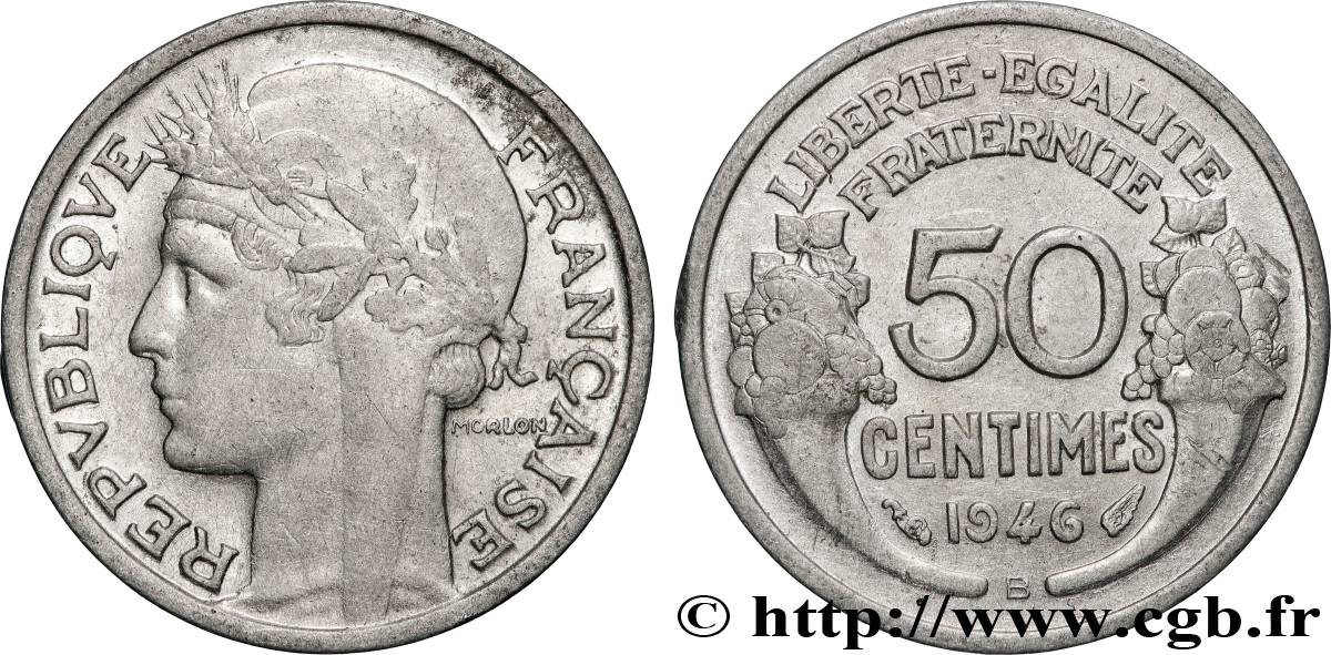 50 centimes Morlon, légère 1946 Beaumont-le-Roger F.194/9 SUP 