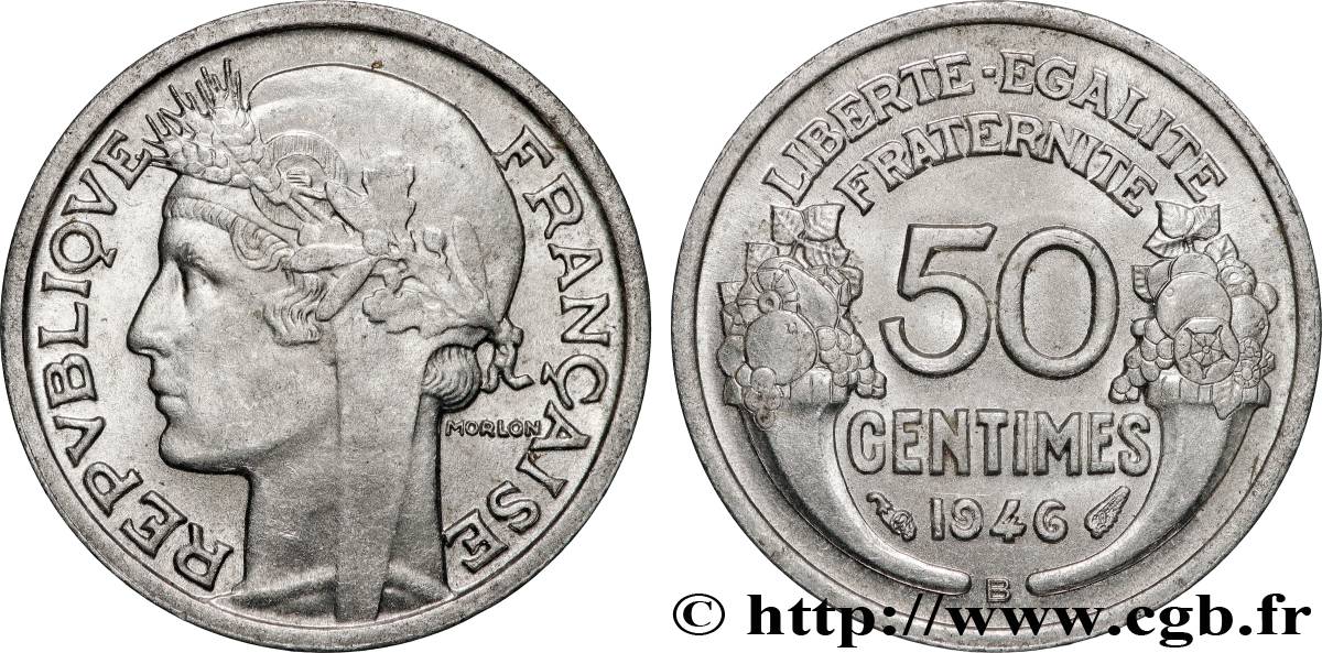 50 centimes Morlon, légère 1946 Beaumont-le-Roger F.194/9 VZ 