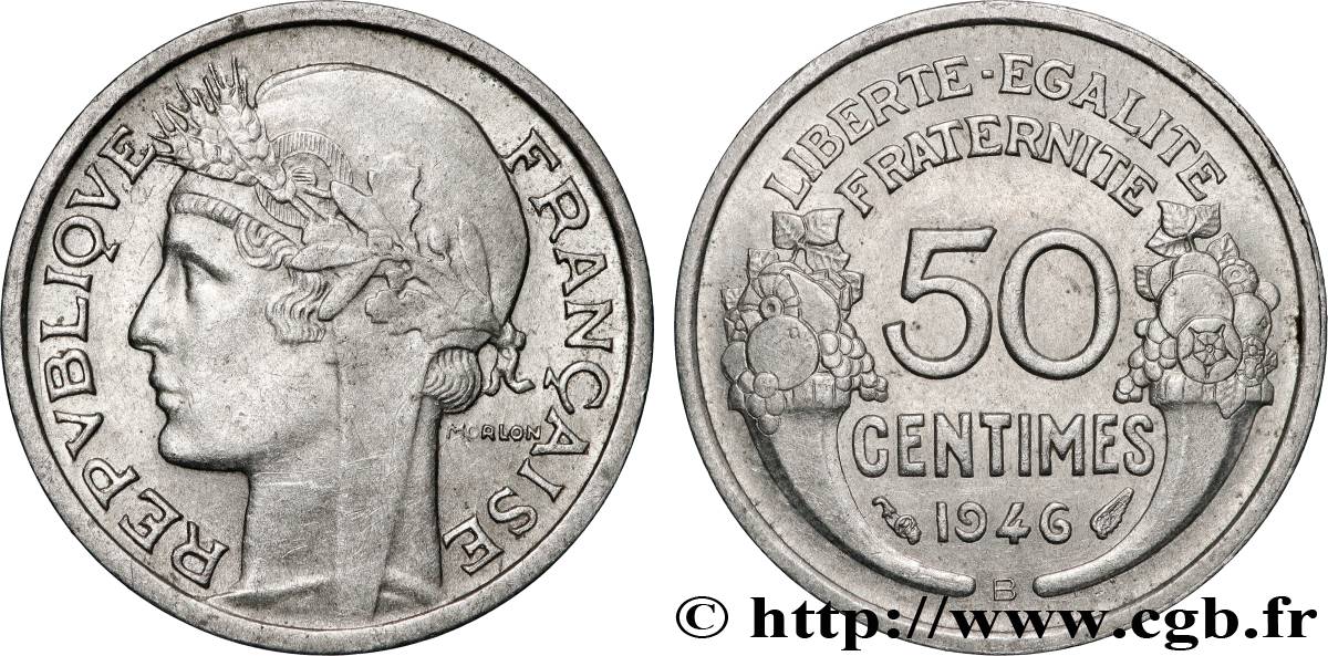 50 centimes Morlon, légère 1946 Beaumont-le-Roger F.194/9 SUP 