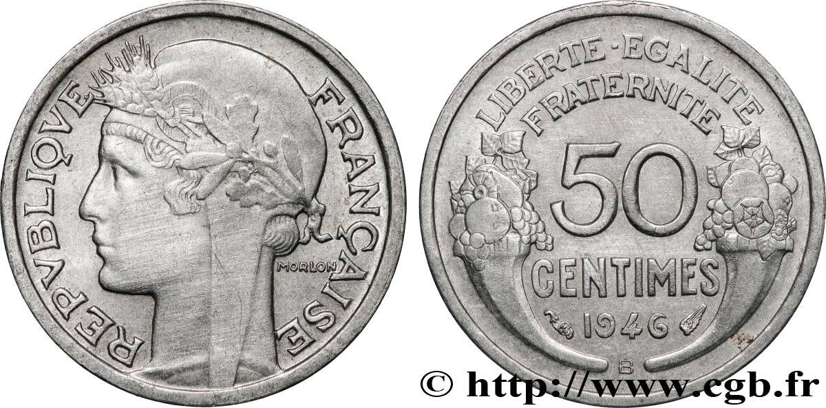 50 centimes Morlon, légère 1946 Beaumont-le-Roger F.194/9 SUP62 
