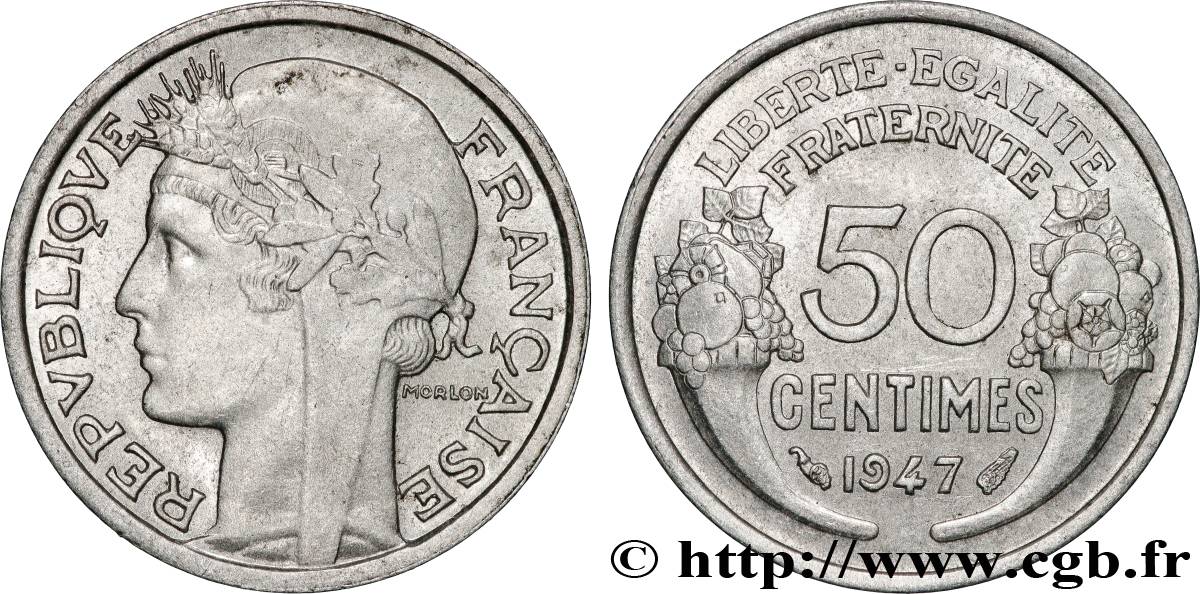 50 centimes Morlon, légère 1947  F.194/10 SUP+ 
