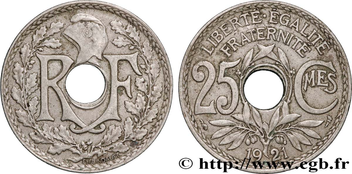 25 centimes Lindauer 1921  F.171/5 XF 